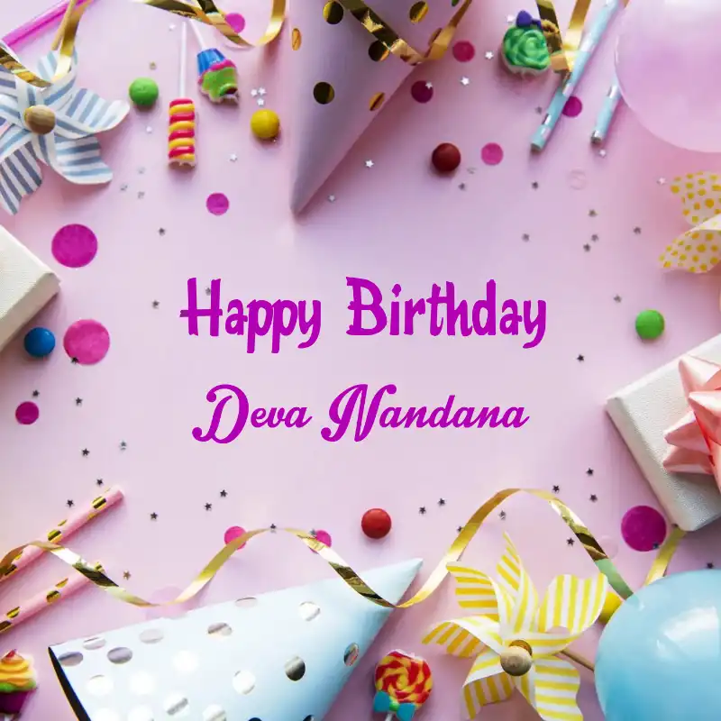 Happy Birthday Deva Nandana Party Background Card